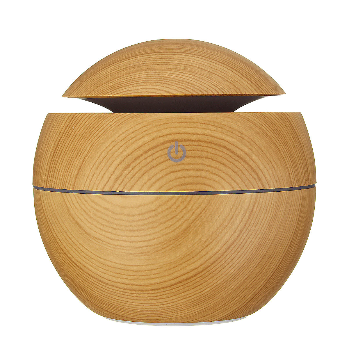 Difusor de aroma redondo de apariencia madera humidificador de 130 ml - Beige