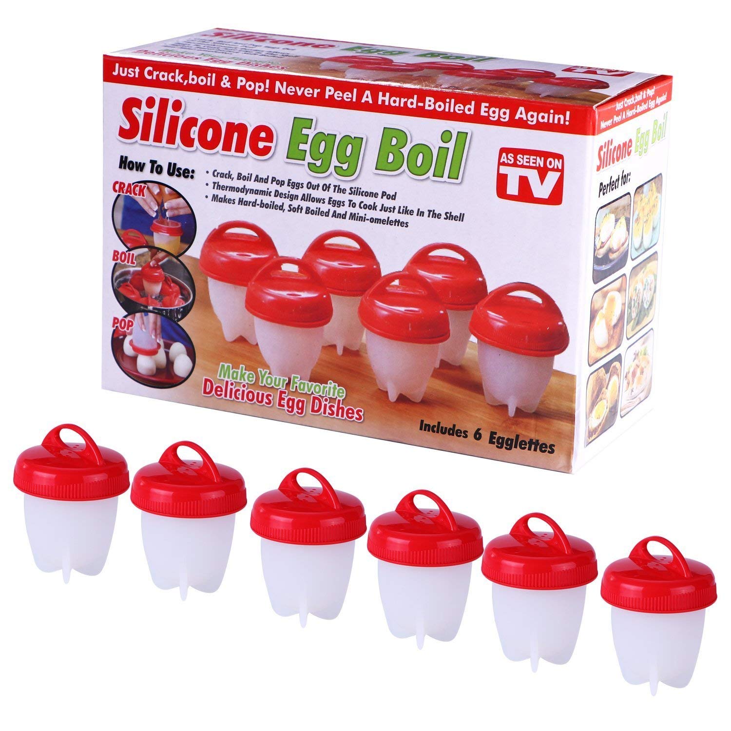 Hervidor de huevos en silicona Egg Boil x6 unidades - Canela Hogar