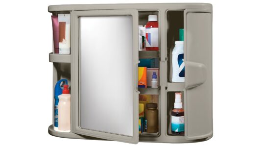 Gabinete de baño con espejo y entrepaños mueble de plastico repisa