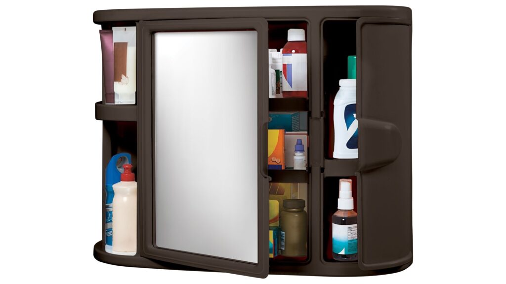 Gabinete de baño con espejo y entrepaños mueble de plastico repisa
