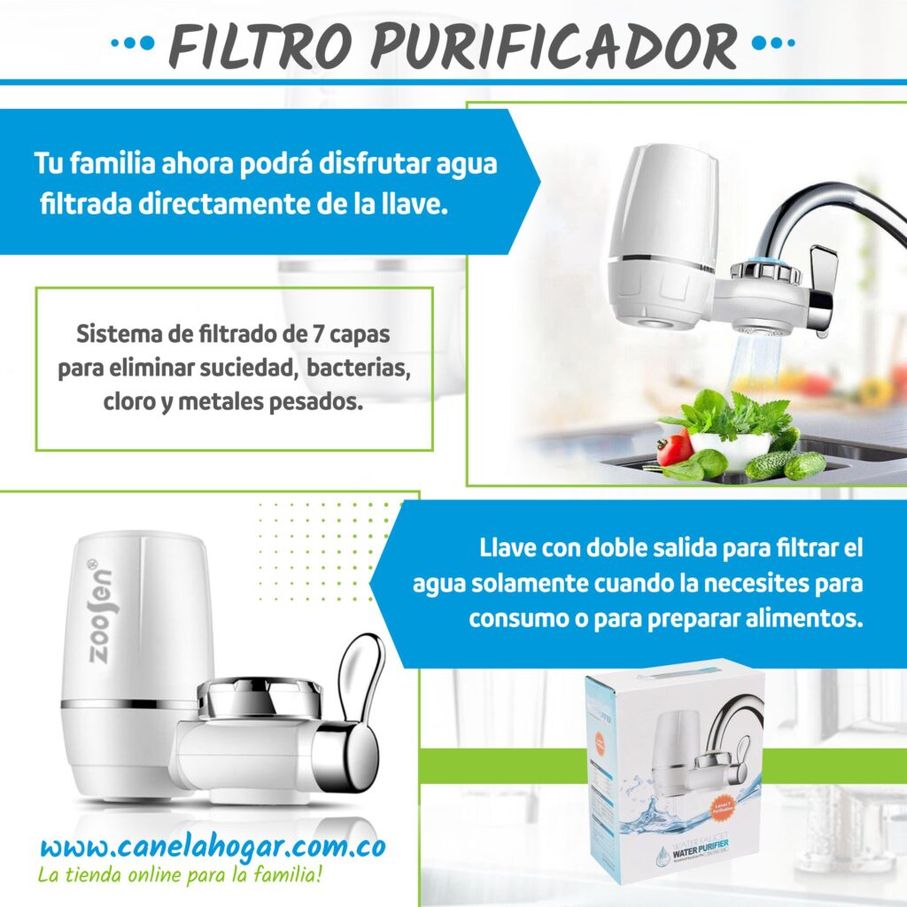 Filtro purificador de agua para llave dispensador para grifo adaptable Canela Hogar Filtro purificador de agua para llave dispensador para grifo adaptable Canela Hogar