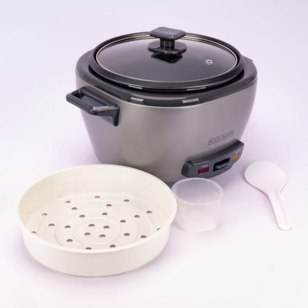 Olla Arrocera Black + Decker 20 Tazas Tapa Vidrio Y Vaporera - Imagen 6