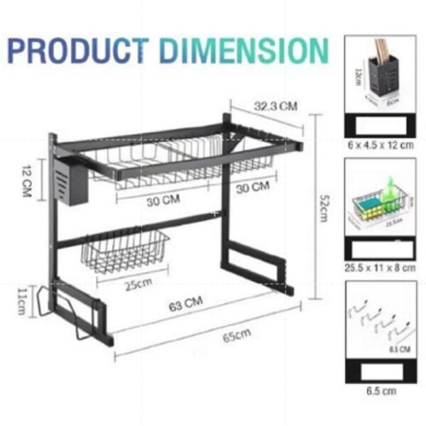 Escurridor de Platos | Cocina | Platero 65 Cm | Locero Metalico - Imagen 7
