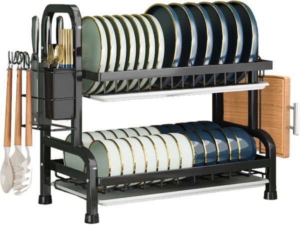 Locero Escurridor Inoxidable Platero 2 Niveles Secaplatos