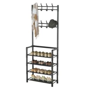Perchero con Zapatero Organizador Multifuncional | Mueble Recibidor Moderno para Ropa, bolsos y Zapatos